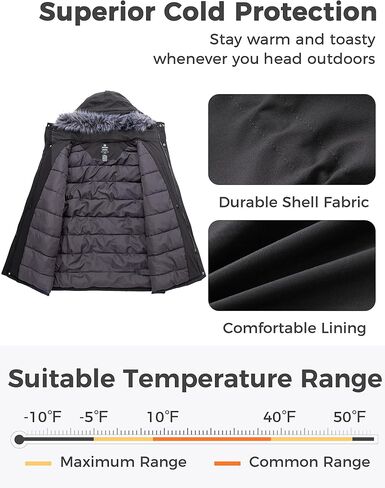 Wantdo Men's Big and Tall Winter Coat Warm Long Puffer Jacket Thickened Snow Parka Outerwear with Removable Fur Hood in Saudi Arabia