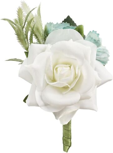 Jackcsale Boutonniere Brooch Flower Bridegroom Groom Men's Boutineer with Pin for Wedding, Prom, Homecoming in Kuwait