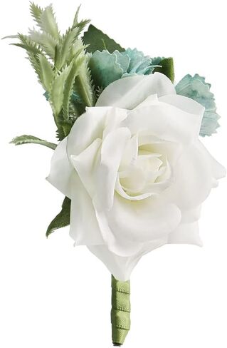 Jackcsale Boutonniere Brooch Flower Bridegroom Groom Men's Boutineer with Pin for Wedding, Prom, Homecoming in Kuwait