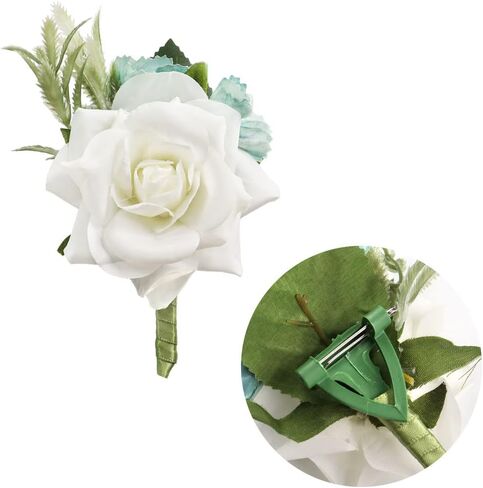 Jackcsale Boutonniere Brooch Flower Bridegroom Groom Men's Boutineer with Pin for Wedding, Prom, Homecoming in Kuwait