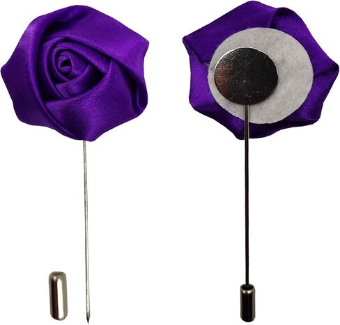 Sanrich Rose Boutonniere الرجال التلبيب دبابيس زهرة الساتان 12 حزمة العريس الزفاف العروة البدلة بروش الزي الملحقات in Kuwait