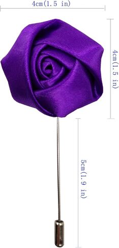 Sanrich Rose Boutonniere الرجال التلبيب دبابيس زهرة الساتان 12 حزمة العريس الزفاف العروة البدلة بروش الزي الملحقات in Kuwait