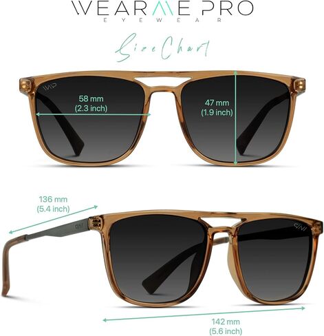 WearMe Pro Premium Polarized Double Bar Sunglasses for Men and Women UVA and UVB in Kuwait