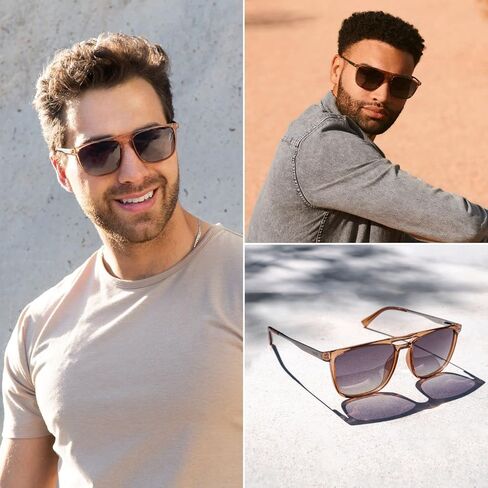 WearMe Pro Premium Polarized Double Bar Sunglasses for Men and Women UVA and UVB in Kuwait
