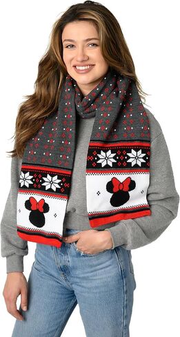 Disney Adult Scarf Mickey Minnie Mouse Print Knit Winter Unisex in Saudi Arabia
