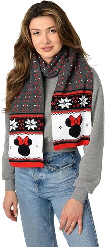 Disney Adult Scarf Mickey Minnie Mouse Print Knit Winter Unisex in Saudi Arabia
