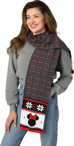 Disney Adult Scarf Mickey Minnie Mouse Print Knit Winter Unisex in Saudi Arabia