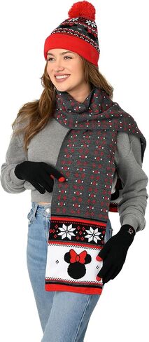 Disney Adult Scarf Mickey Minnie Mouse Print Knit Winter Unisex in Saudi Arabia