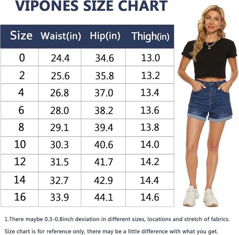 VIPONES Jean Shorts Womens High Waisted Stretch Summer Shorts for Women Trendy 2026 Outfits Casual Frayed Denim Shorts in Kuwait