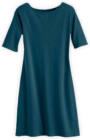 Fair Indigo Women's Organic All-Cotton Boat Neck Dress in Saudi Arabia