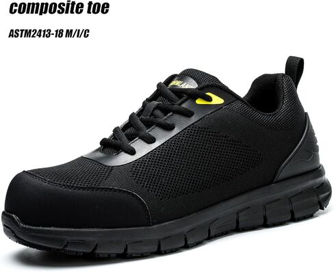 Composite Toe Shoes for Men Non Slip Work Shoes ESD Shoes Steel Toe Sneakers Shoes Puncture Proof Safety Shoes Construction Breathable Lightweight in Saudi Arabia