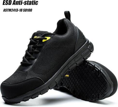 Composite Toe Shoes for Men Non Slip Work Shoes ESD Shoes Steel Toe Sneakers Shoes Puncture Proof Safety Shoes Construction Breathable Lightweight in Saudi Arabia