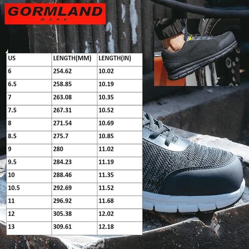 Composite Toe Shoes for Men Non Slip Work Shoes ESD Shoes Steel Toe Sneakers Shoes Puncture Proof Safety Shoes Construction Breathable Lightweight in Saudi Arabia