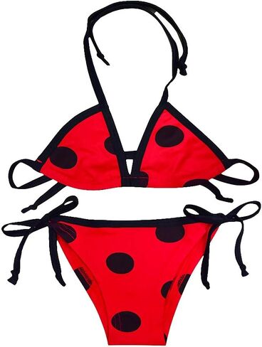 Dressy Daisy Toddler Little Girls Ladybug Red & Black Polka Dots Swimming Bathing Suit Swimsuit Swimwear 2 Pieces Set in Saudi Arabia