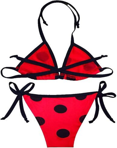 Dressy Daisy Toddler Little Girls Ladybug Red & Black Polka Dots Swimming Bathing Suit Swimsuit Swimwear 2 Pieces Set in Saudi Arabia