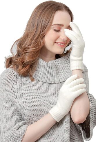 Be Your Own Style BYOS Winter Women's Toasty Warm Plush Fleece Lined Knit Gloves in Solid & Glitter in Kuwait