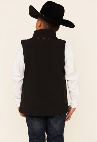 Cinch Boys' Solid Bonded Zip-Up Vest Black Large in Saudi Arabia