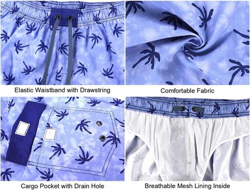 unitop Men's Volley Board Shorts Lightweight Water Sports Drawstring Swim Shorts with Lining in Saudi Arabia