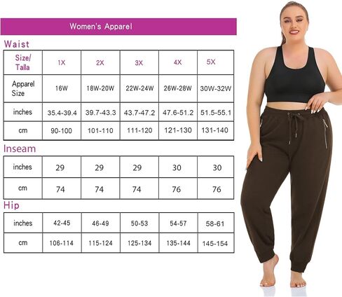 ZERDOCEAN Women's Plus Size Fleece Lined Sweatpants Casual Workout Athletic Joggers Zipper Pockets in Saudi Arabia
