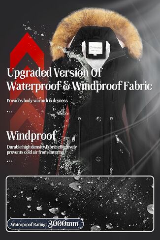 Chrisuno Women's Mid-Length Military Parka Winter Outerwear Insulated Jacket Soft Fleece Snow Faux Fur Coat in Kuwait