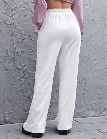 FACDIBY Wide Leg Sweatpants for Women Elastic High Waisted Drawstring Loose Pants with Pockets in Kuwait
