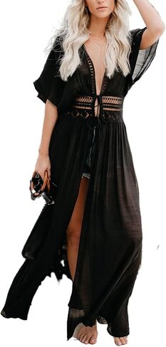 Wander Agio Womens Bikini Cover Ups Beach Coverup Swimsuits Sunscreen Long Top in Saudi Arabia