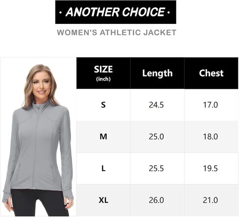 خيار آخر للنساء جاكيت للتمرين خفيف الوزن لليوجا والجري جاكيت نسائي رياضي نحيف مع فتحات للإبهام in Kuwait