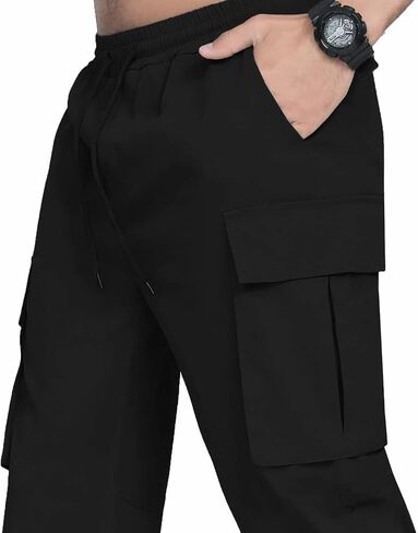 LYRXXX Men's Casual Cargo Pants Hiking Pants Workout Joggers Sweatpants for Men in Kuwait