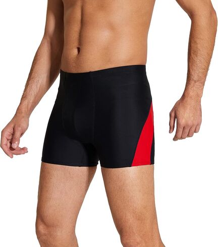 ملابس سباحة رياضية للرجال من DEVOROPA، ملابس سباحة مضغوطة بأرجل مربعة، ملابس سباحة قصيرة للتدريب، سريعة الجفاف، شورتات سباحة للاستحمام in Kuwait