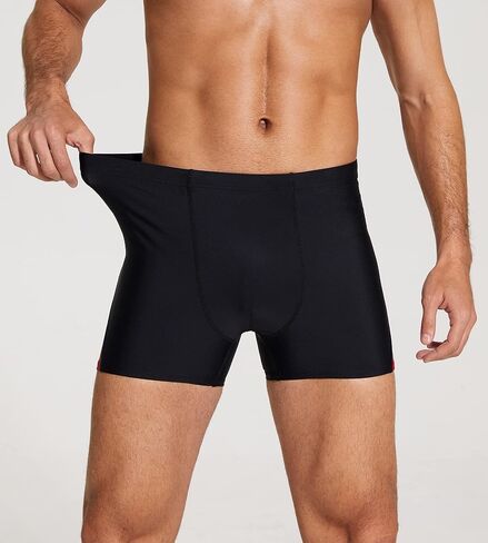 ملابس سباحة رياضية للرجال من DEVOROPA، ملابس سباحة مضغوطة بأرجل مربعة، ملابس سباحة قصيرة للتدريب، سريعة الجفاف، شورتات سباحة للاستحمام in Kuwait