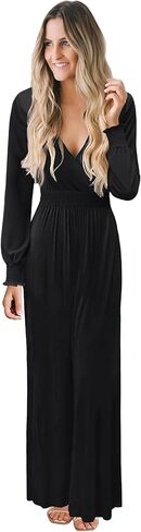 فستان Zattcas للسيدات 2023 بأكمام طويلة لخريف 2023 فستان طويل ملفوف برقبة على شكل حرف V وخصر وأساور فساتين طويلة مع جيوب in Kuwait