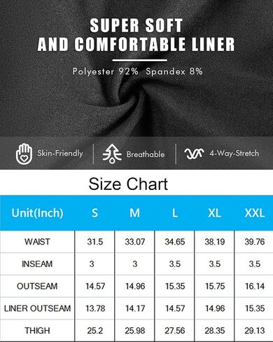 سروال سباحة رجالي من difficort مع بطانة مضغوطة، شورت سباحة سريع الجفاف مع جيوب بسحاب in Kuwait