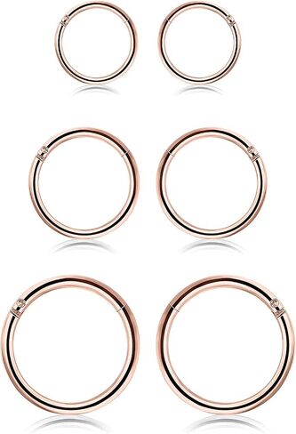 SCERRING 18G الفولاذ المقاوم للصدأ متمحور الفرس الجزء الحاجز الأنف الشفاه الدائري هوب الغضروف الزنمة النائم أقراط هيئة ثقب المجوهرات 6 مم 8 مم 10 مم 6 قطع in Kuwait