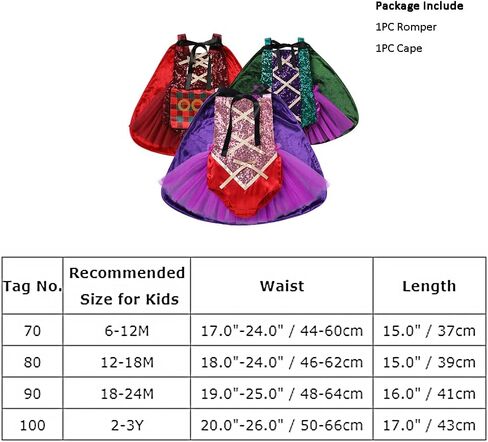 IBTOM CASTLE Baby Girls Sequin Backless Romper Tulle Dress with Cloak Witch Sister Costume Halloween Fancy Dress in Saudi Arabia