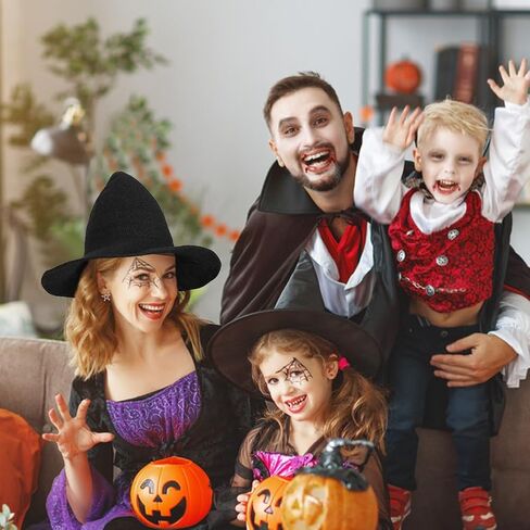 قبعة WOOPOWER للهالوين الساحرة، قبعات صوف محبوكة عصرية للسيدات، قبعة واسعة الحواف قابلة للطي، قبعة مدببة للبالغين، إكسسوار أزياء تنكرية لحفلات الهالوين (الحجم: 56-58 سم) in Kuwait