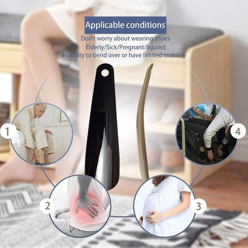 SKYPIA Shoe Horn Plastic Shoe Horn Travel Shoe Horn Shoe Helpers Travel Shoe Horn for Men and Senior Shoes Boots Shoe Horn Plastic Shoe Horns for Men (4pcs) in Kuwait