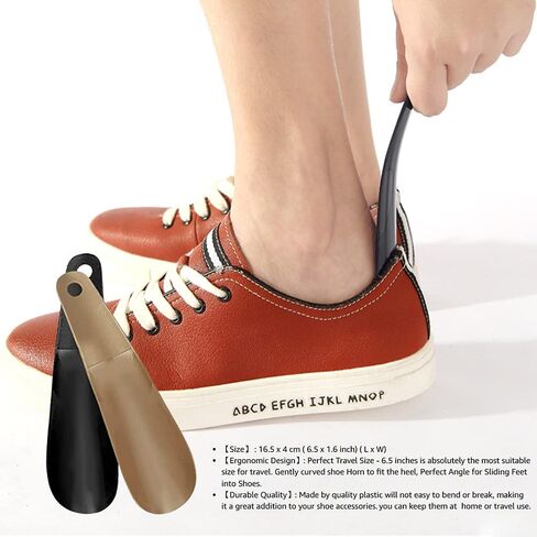 SKYPIA Shoe Horn Plastic Shoe Horn Travel Shoe Horn Shoe Helpers Travel Shoe Horn for Men and Senior Shoes Boots Shoe Horn Plastic Shoe Horns for Men (4pcs) in Kuwait