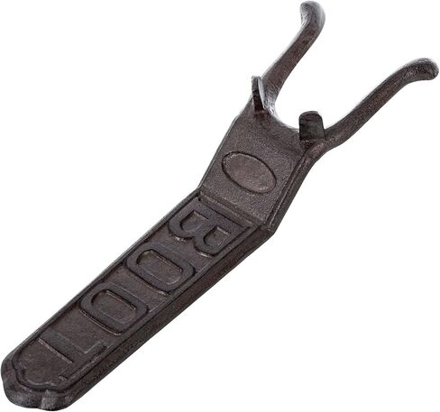 MyGift Vintage Style Heavy Duty Cast Iron Boot Jack and Shoe Remover with Embossed Boot Label, Rustic Metal Boot Puller Hook Helper Tool for Taking Off Boots in Saudi Arabia