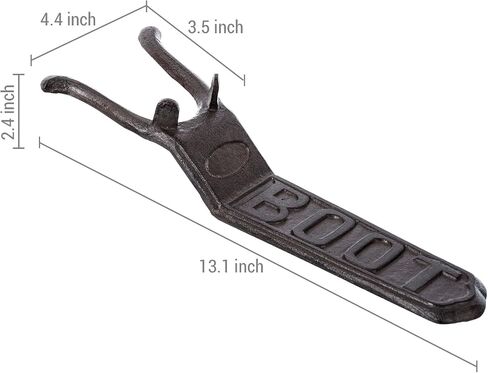 MyGift Vintage Style Heavy Duty Cast Iron Boot Jack and Shoe Remover with Embossed Boot Label, Rustic Metal Boot Puller Hook Helper Tool for Taking Off Boots in Saudi Arabia