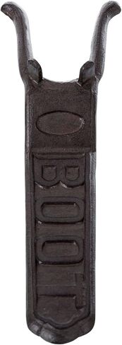 MyGift Vintage Style Heavy Duty Cast Iron Boot Jack and Shoe Remover with Embossed Boot Label, Rustic Metal Boot Puller Hook Helper Tool for Taking Off Boots in Saudi Arabia