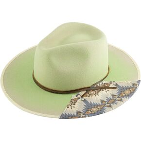 FEMSÉE Wide Brim Women Fedora Hats 100% Wool Felt Women's Rancher Fedora Hat Felt Panama Hats