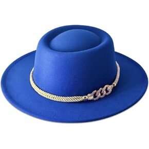 Lisianthus Women Wide Brim Fedora Hat with Belt Buckle Pork Pie Hat in Saudi Arabia