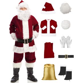 Asvsua Christmas Santa Costume Deluxe Adult Santa Suit Santa Claus Costume for Men in Saudi Arabia