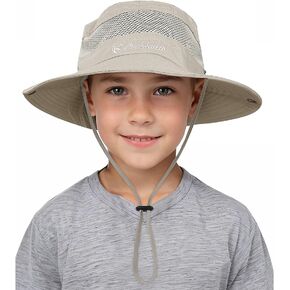 Kids Sun Hat UPF 50+ Sun Protective Bucket Hat for Kids Boys Girls Wide Brim Summer Beach Fishing Safari Adjustable Hat