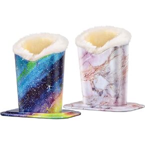 2 Pcs Eyeglass Holder Stands, PU Leather Glasses Holder Case Velvet Plush Fluffy Lined Eyeglasses Holder in Saudi Arabia