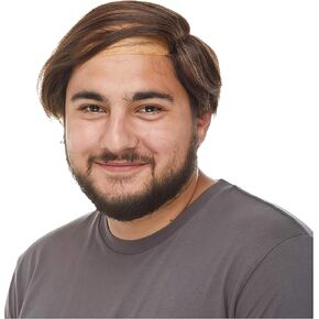 مشط رجالي كبير الحجم فوق شعر مستعار أصلع (بني) in Kuwait