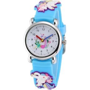Jewtme Kids Time Teacher Watches 3D لطيف الكرتون سيليكون الأطفال طفل صغير فراشة ساعات المعصم للأعمار 3-10 بنين بنات طفل صغير