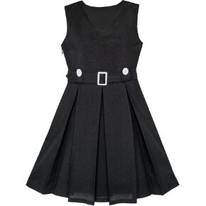Sunny Fashion Girls Dress Khaki Button Back School Pleated Hem Size 6-14