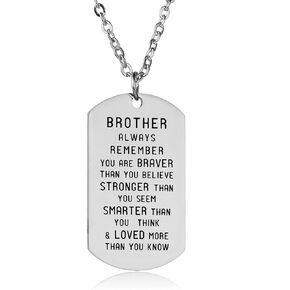 Always Remember You Are Braver Than You Believe Inspirational Necklace For Family Member