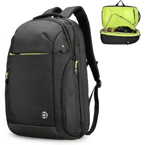 حقيبة ظهر للسفر جافا بتصميم سويسري ديجيتال للرجال، حقيبة ظهر كبيرة لأجهزة الكمبيوتر المحمول مقاس 17 بوصة مع منفذ شحن USB in Kuwait